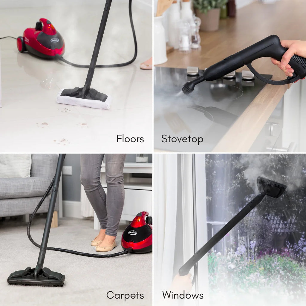 Nettoyeur vapeur multi-usage Ewbank Dynamo avec accessoires, pour sols, tapis, salles de bains, cuisines, fenêtres et plus encore, nettoyage sans produits chimiques, portable, 1 500 W