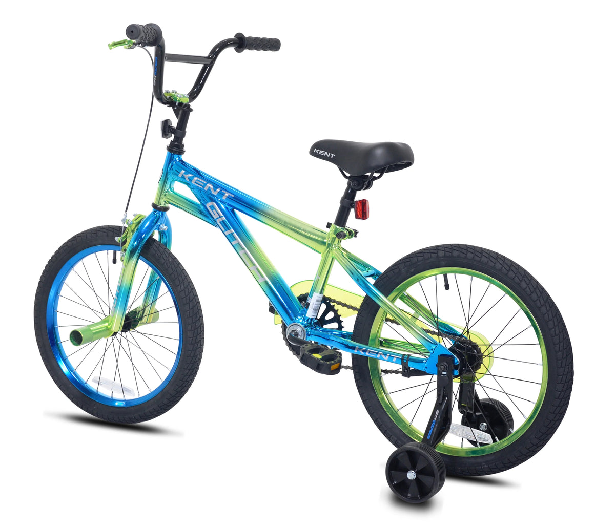 Vélo BMX enfant 18 Kent Glitch, roues de 18 pouces, pour enfants de 6 à 12 ans, bleu/vert
