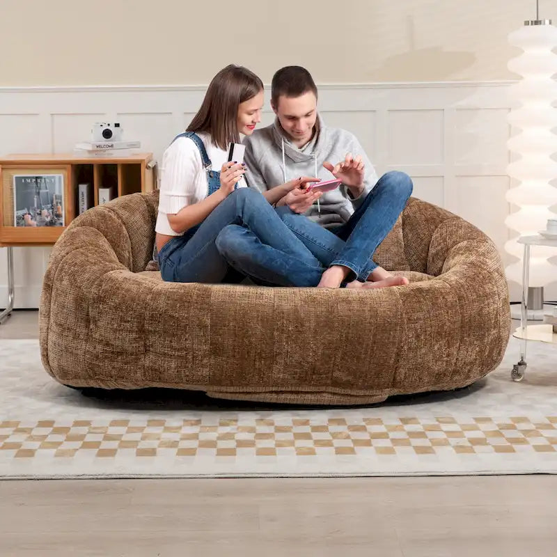 Chaise longue moderne couleur café