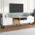 Meuble TV avec 2 placards et compartiment de rangement ouvert