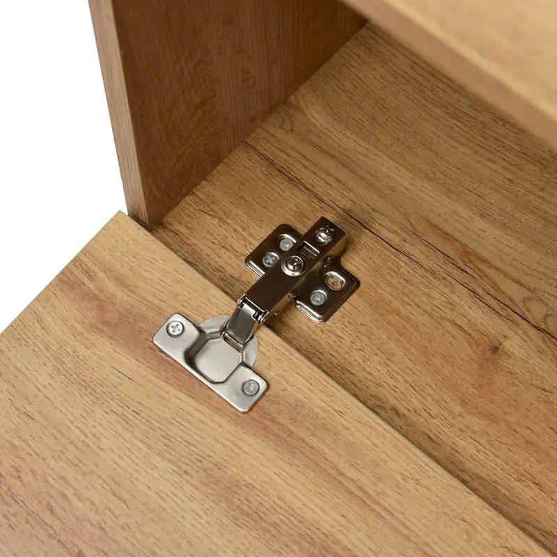 Meuble TV avec 2 placards et compartiment de rangement ouvert