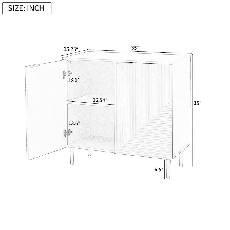 Commode d'appoint moderne et minimaliste avec étagères réglables pour un rangement élégant et polyvalent
