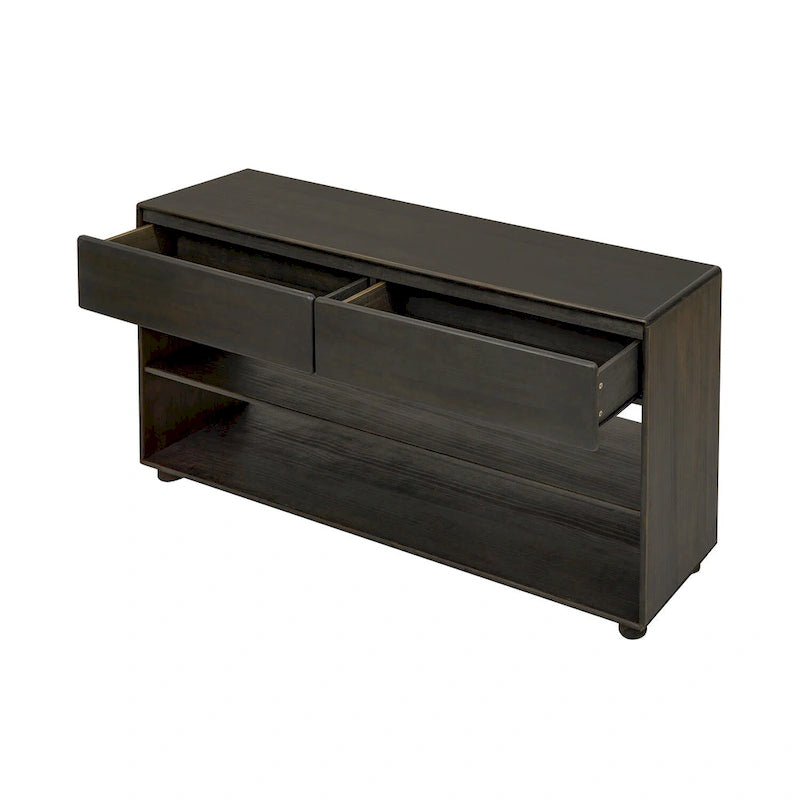 Console avec tiroirs et étagères pour salon, entrée