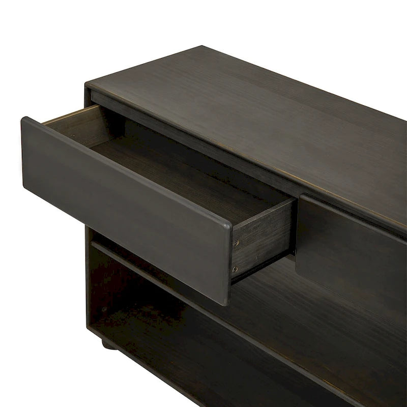 Console avec tiroirs et étagères pour salon, entrée