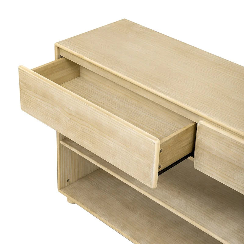 Console avec tiroirs et étagères pour salon, entrée