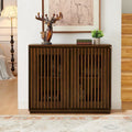 Buffet moderne cannelé ajouré avec 2 trous de sortie, buffet avec rangement, armoire de rangement pour salon