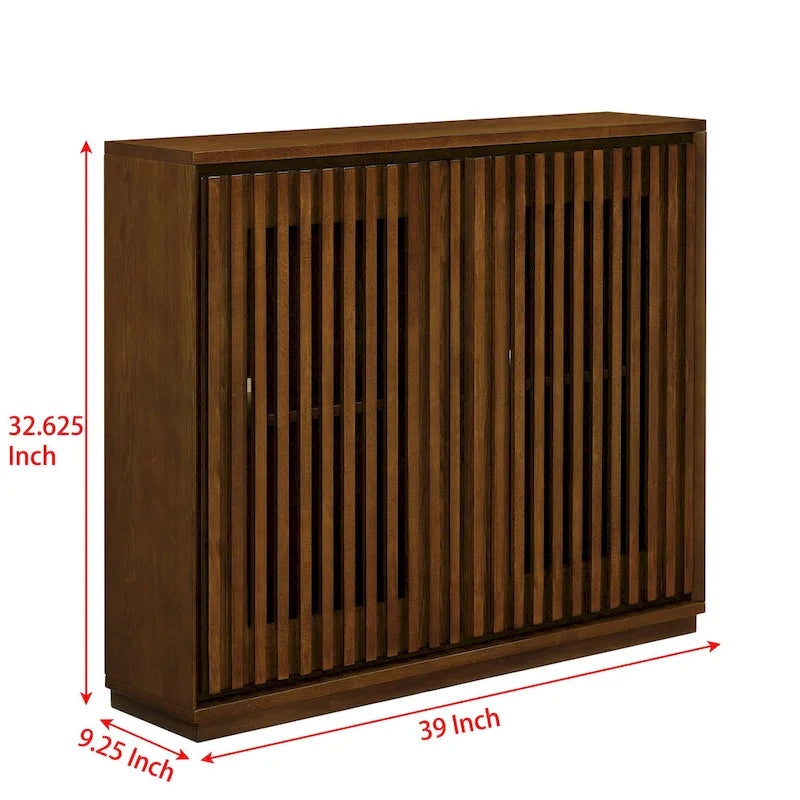 Buffet moderne cannelé ajouré avec 2 trous de sortie, buffet avec rangement, armoire de rangement pour salon