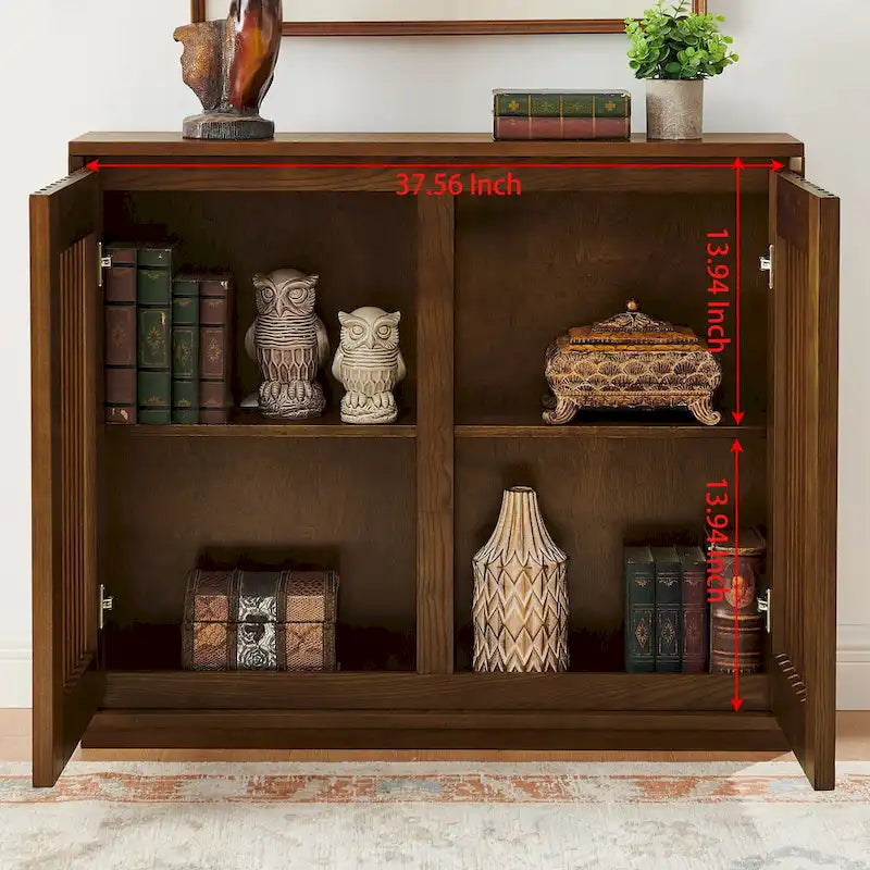 Buffet moderne cannelé ajouré avec 2 trous de sortie, buffet avec rangement, armoire de rangement pour salon