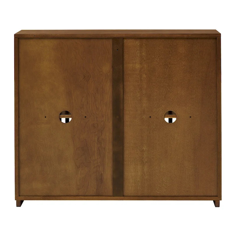 Buffet moderne cannelé ajouré avec 2 trous de sortie, buffet avec rangement, armoire de rangement pour salon