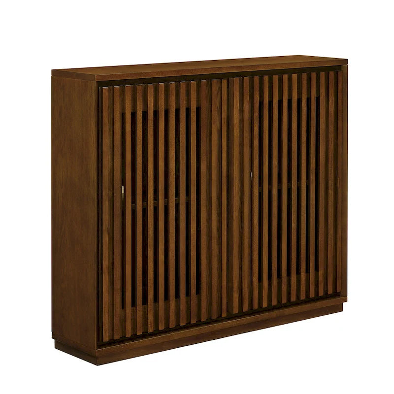 Buffet moderne cannelé ajouré avec 2 trous de sortie, buffet avec rangement, armoire de rangement pour salon