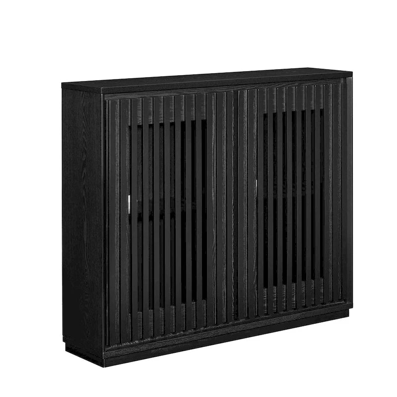 Buffet moderne cannelé ajouré avec 2 trous de sortie, buffet avec rangement, armoire de rangement pour salon