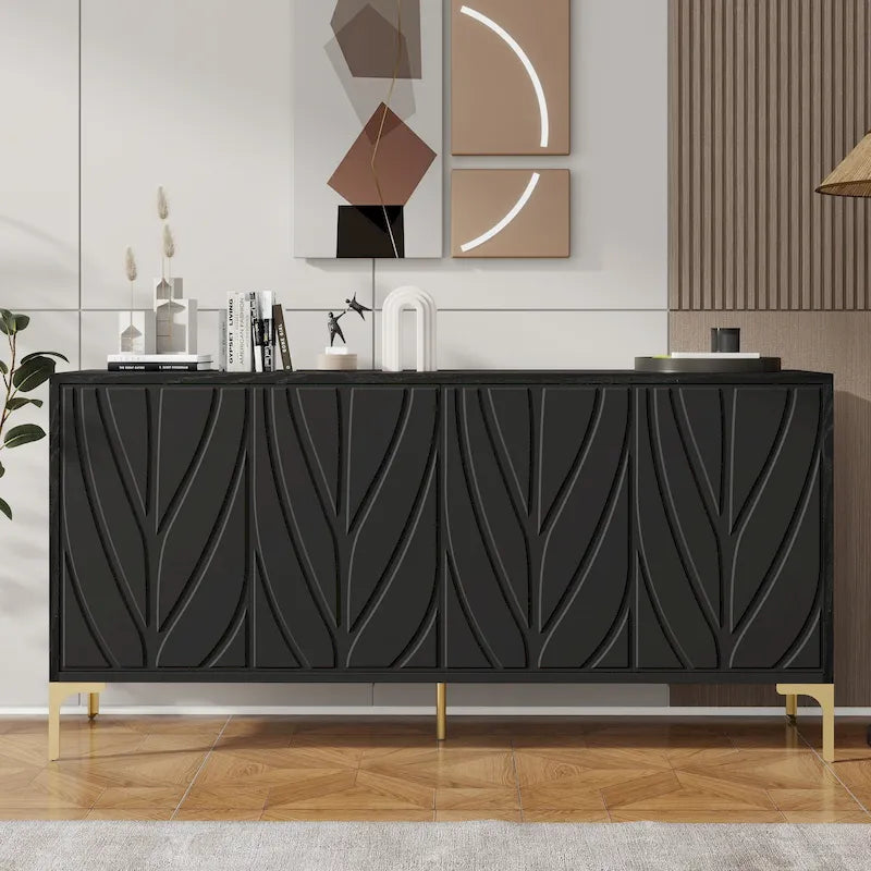 Buffet de salle à manger 4 portes avec ouverture par simple pression