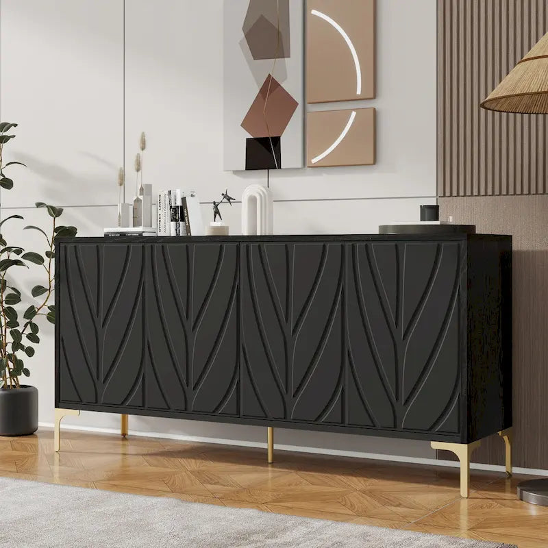 Buffet de salle à manger 4 portes avec ouverture par simple pression