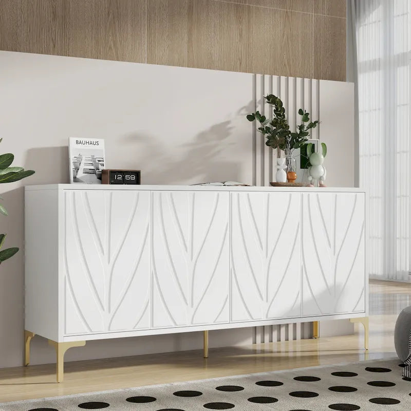 Buffet de salle à manger 4 portes avec ouverture par simple pression
