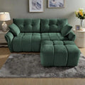 Canapé 2 places en chenille 78,7 avec ottoman, design minimaliste et coussins haute résilience