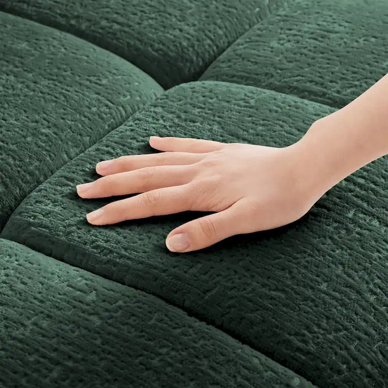 Canapé 2 places en chenille 78,7 avec ottoman, design minimaliste et coussins haute résilience