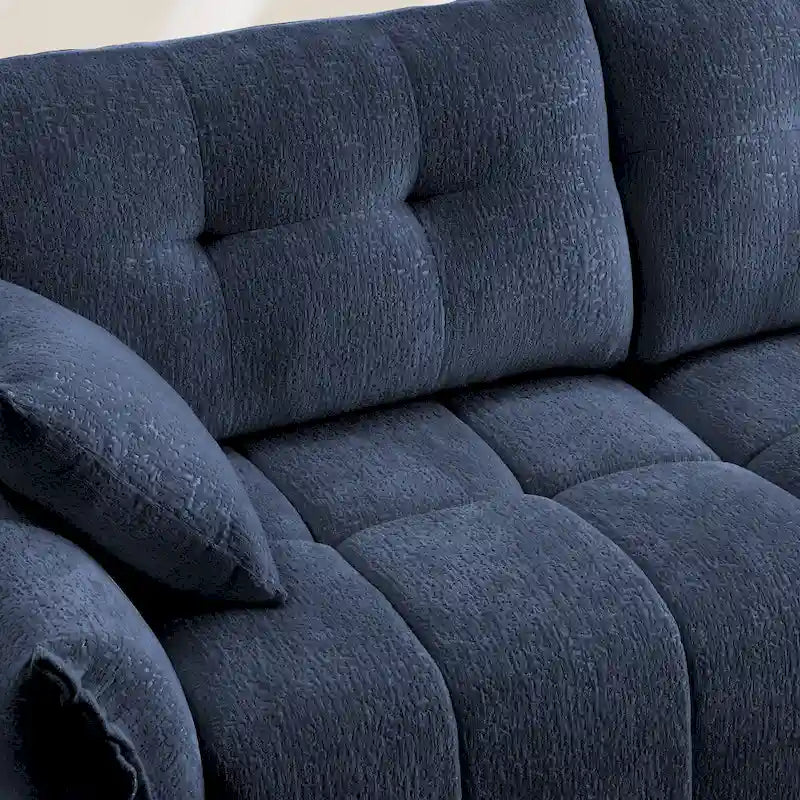 Canapé 2 places en chenille 78,7 avec ottoman, design minimaliste et coussins haute résilience