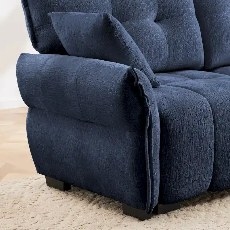 Canapé 2 places en chenille 78,7 avec ottoman, design minimaliste et coussins haute résilience