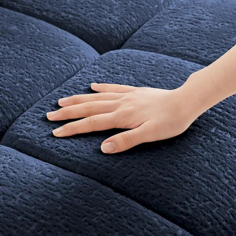 Canapé 2 places en chenille 78,7 avec ottoman, design minimaliste et coussins haute résilience