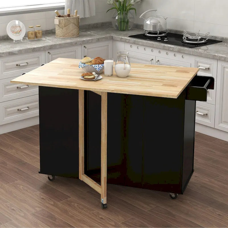 Îlot de cuisine avec étagère à épices (tabourets non inclus)