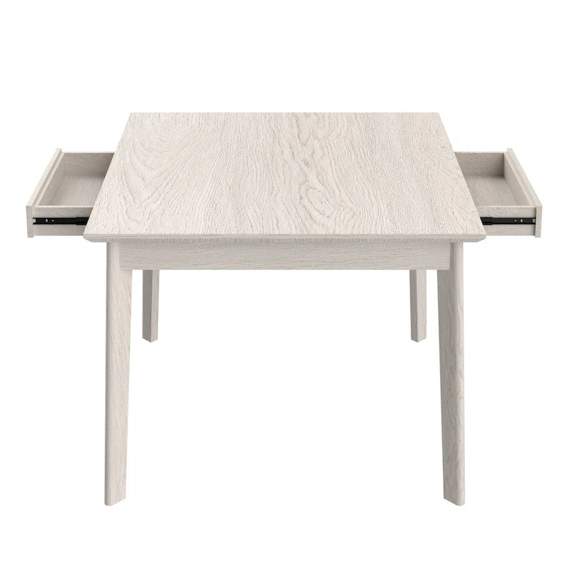 Table à manger carrée rustique en bois massif pour 2 à 4 personnes, finition grise