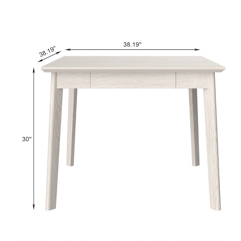 Table à manger carrée rustique en bois massif pour 2 à 4 personnes, finition grise