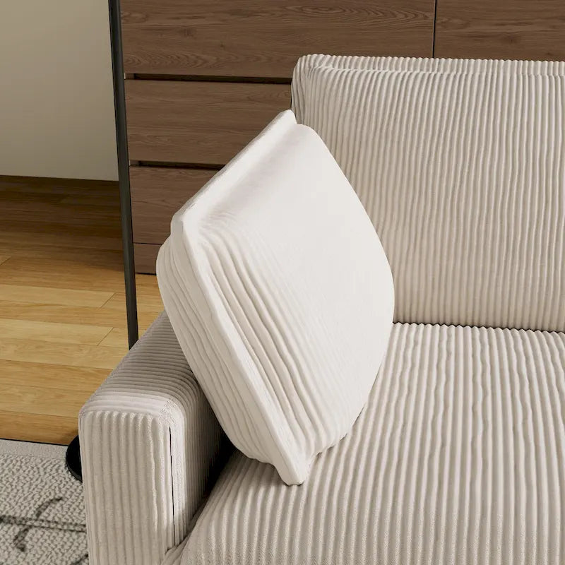 103 Canapé 4 places classique moderne avec assise profonde et 4 coussins