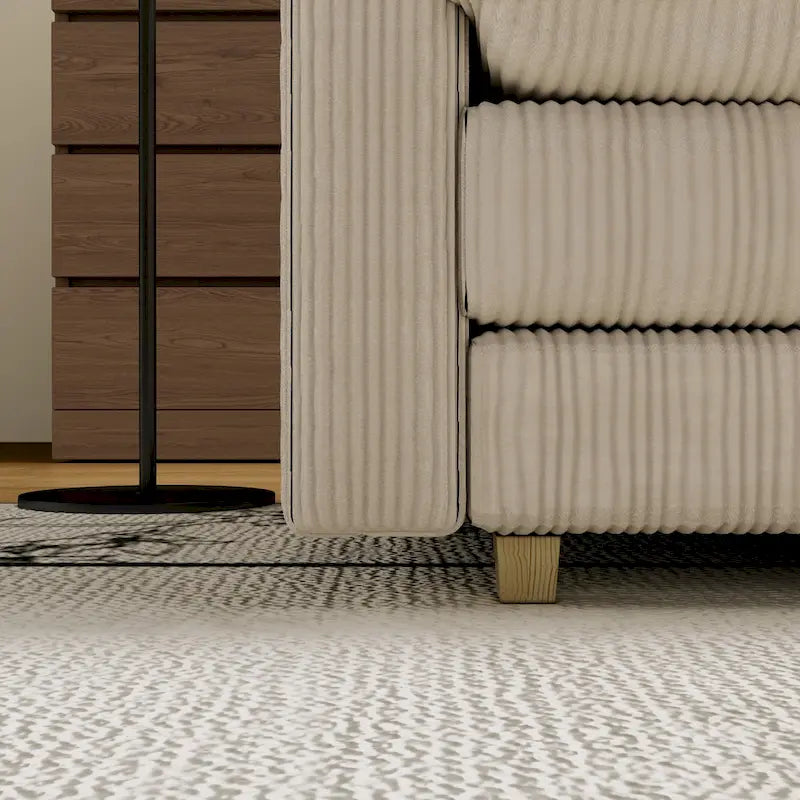 103 Canapé 4 places classique moderne avec assise profonde et 4 coussins