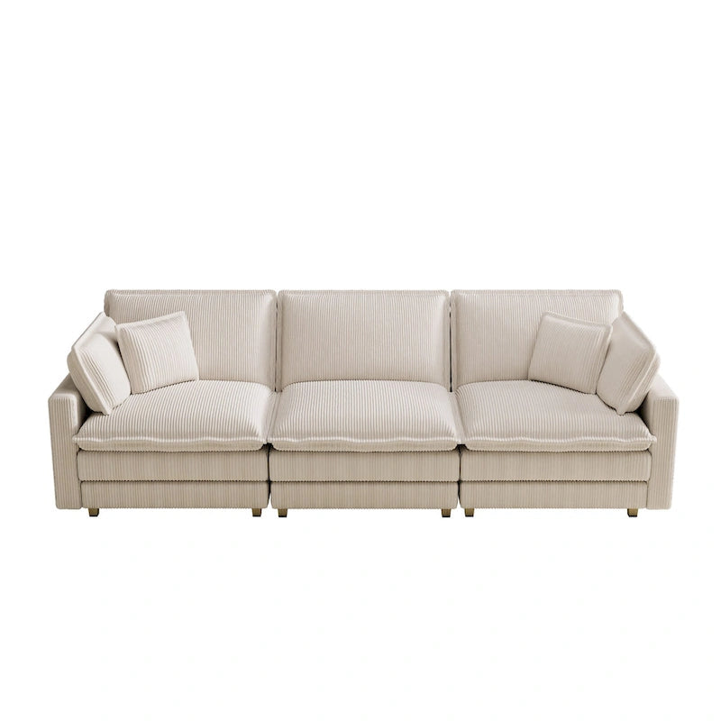 103 Canapé 4 places classique moderne avec assise profonde et 4 coussins