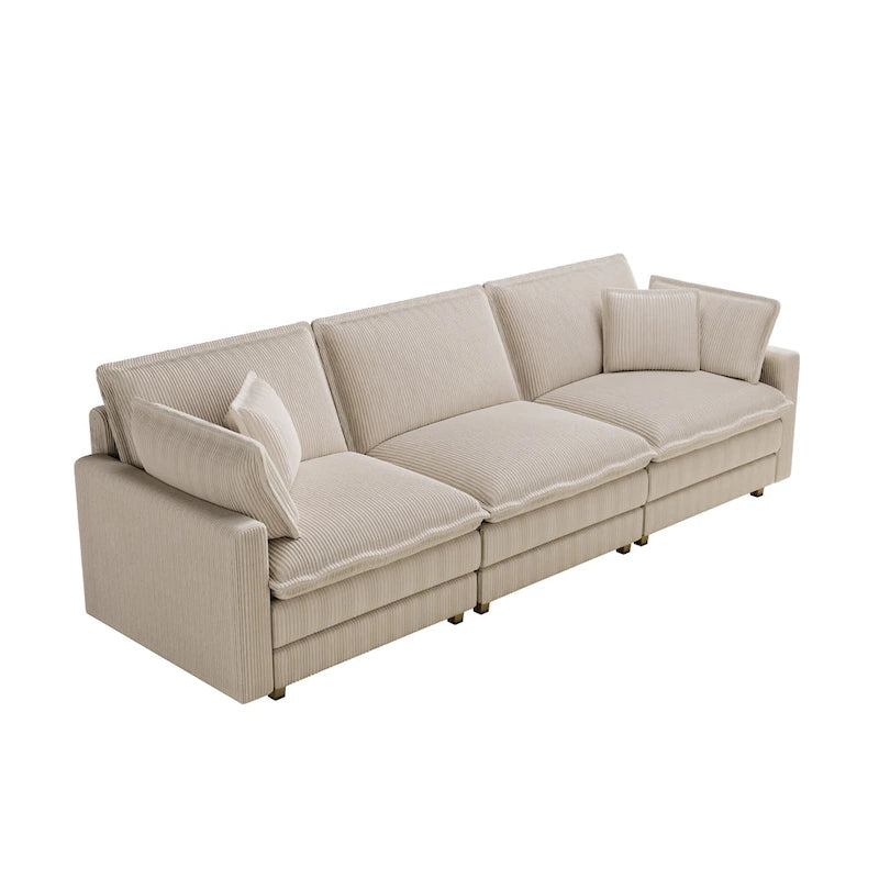 103 Canapé 4 places classique moderne avec assise profonde et 4 coussins