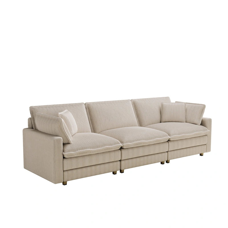 103 Canapé 4 places classique moderne avec assise profonde et 4 coussins
