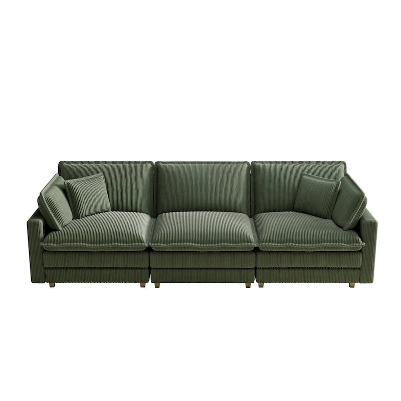 103 Canapé 4 places classique moderne avec assise profonde et 4 coussins