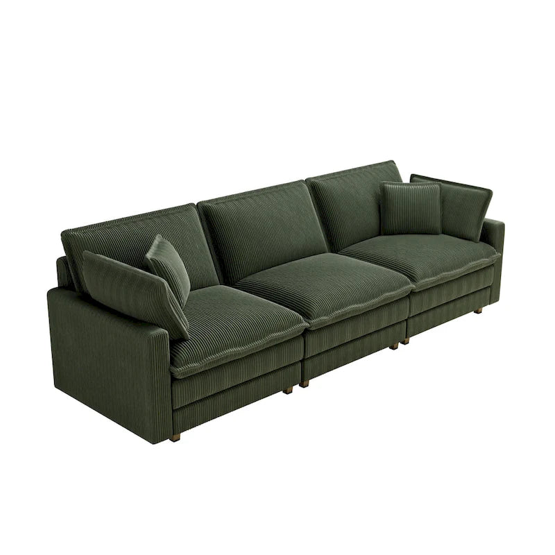 103 Canapé 4 places classique moderne avec assise profonde et 4 coussins