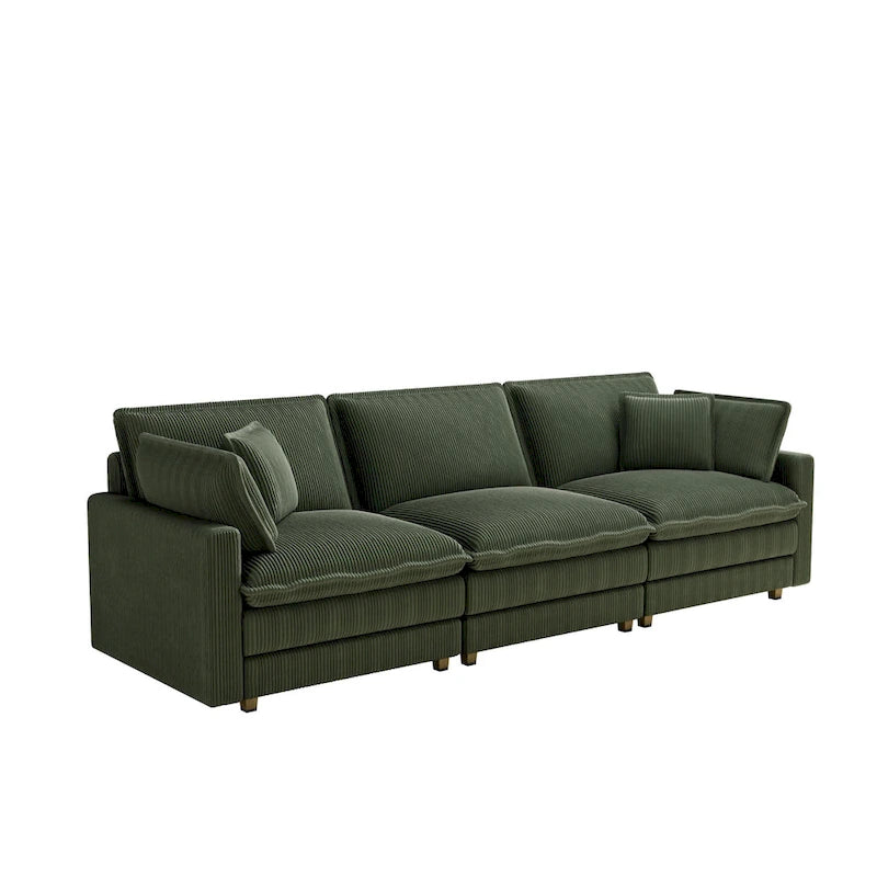 103 Canapé 4 places classique moderne avec assise profonde et 4 coussins