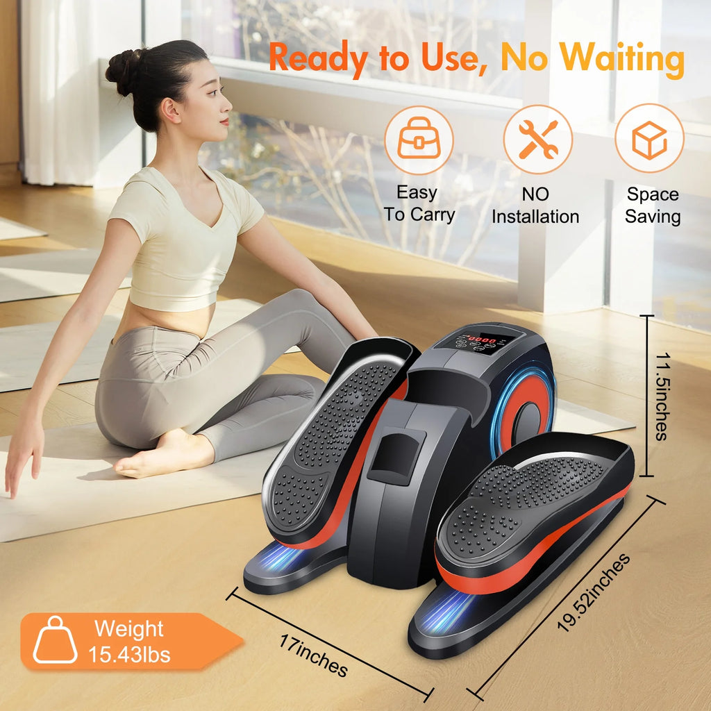 Vélo elliptique de bureau Baokaler, appareil d’exercice électrique pour les jambes assis, pour seniors, 12 vitesses réglables avec télécommande
