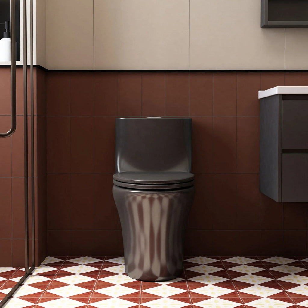 Toilettes modernes à une pièce Albriya A1878, toilettes de salle de bain standard à double chasse d’eau 1,1/1,6 GPF avec siège confortable, hauteur conforme à l’ADA, 16 1/2 po ? 12 po ? Entraxe, MaP 1000 g, blanc brillant