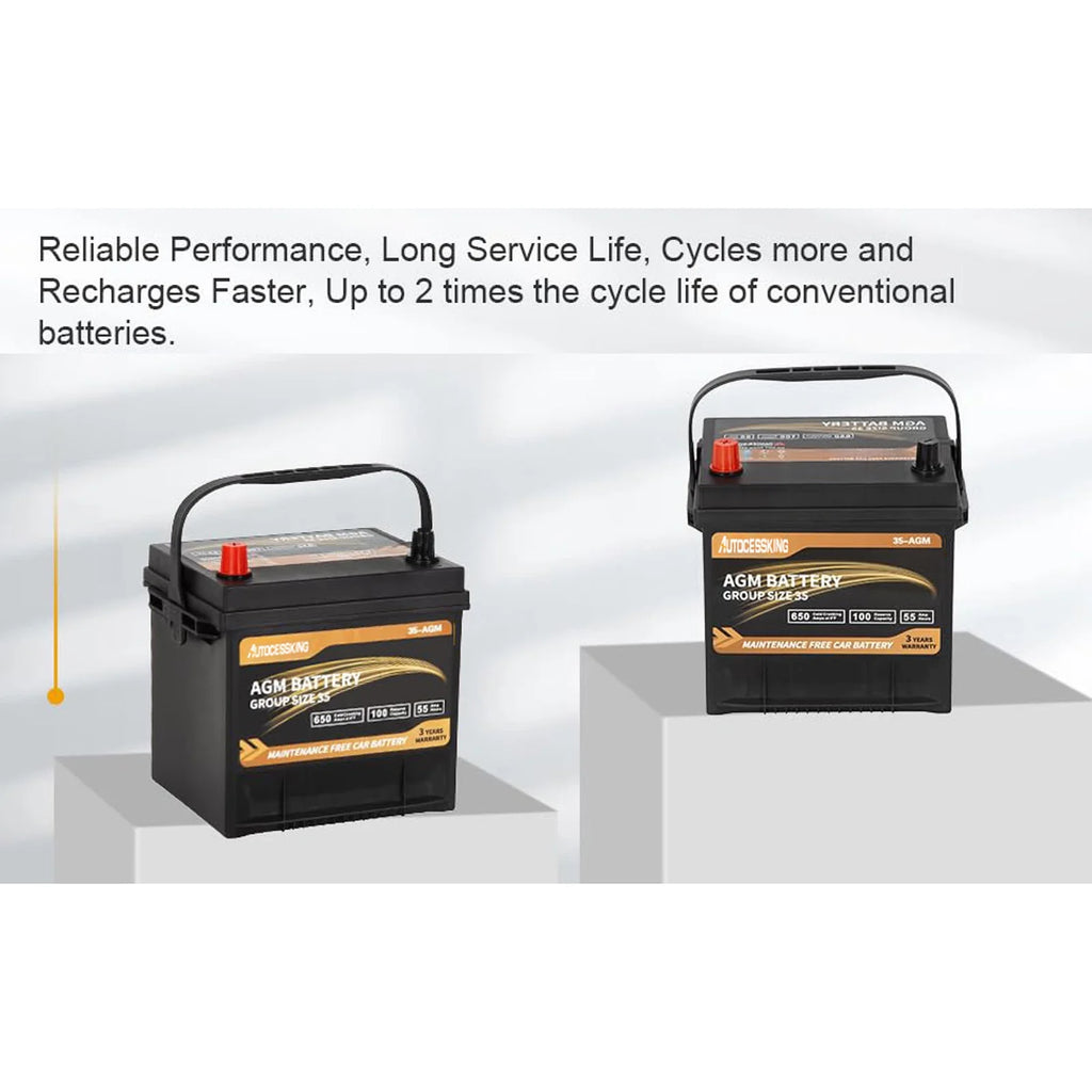Batterie AGM Autocessking Platinum, batteries rechargeables automobiles groupe 47 pour voiture, 12V H5 680CCA 60Ah 100RC
