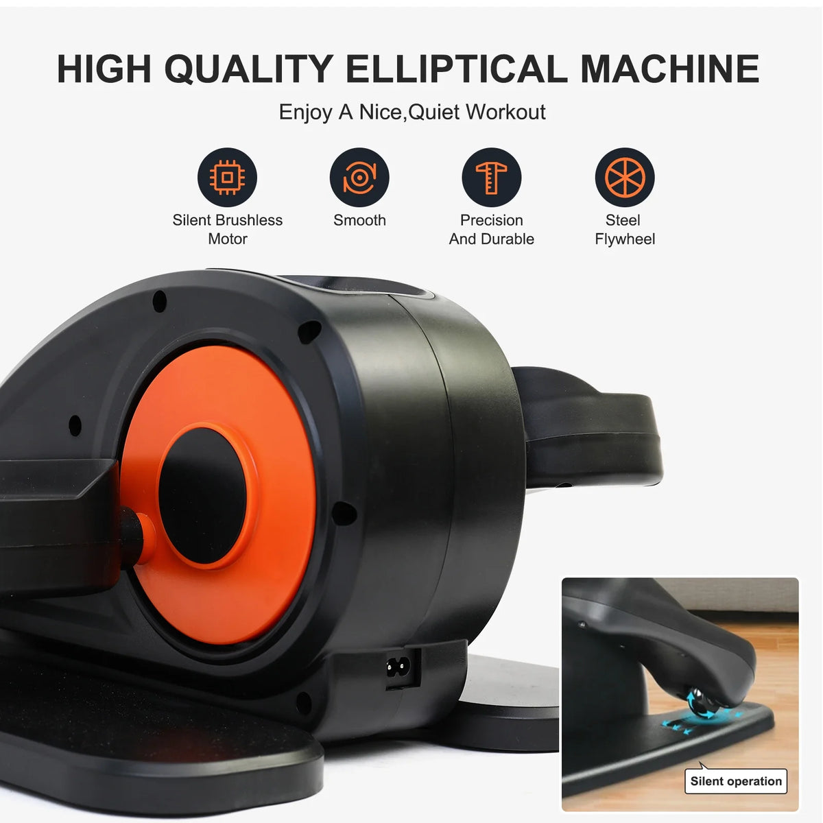 Vélo elliptique de bureau Baokaler, appareil d’exercice électrique pour les jambes assis, pour seniors, 12 vitesses réglables avec télécommande