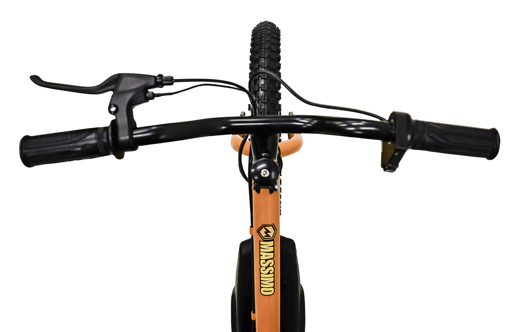 Vélo d’équilibre électrique Massimo E13 24 V | Hauteur de selle : 18 à 22 po, à batterie, pour les enfants de 5 ans et plus (jaune)