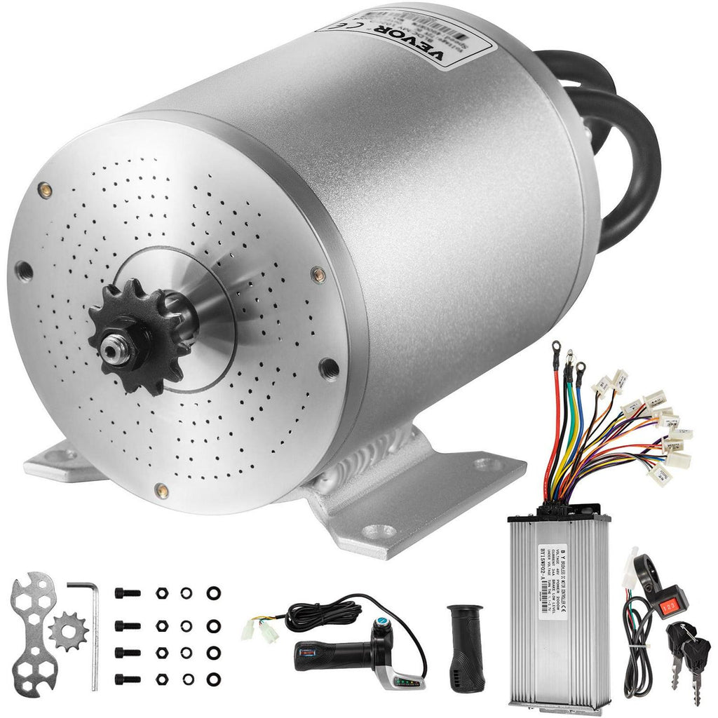 Kit moteur à courant continu sans balais VEVOR 48 V 2000 W. 4300 tr/min. avec contrôleur et accélérateur. Pour kart/quad. 10 lb