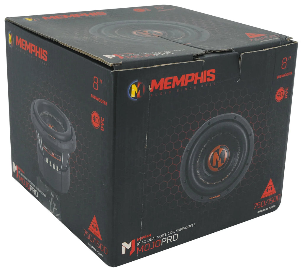 Memphis Audio MOJO Pro MJP844 8 1500w Caisson de basses pour voiture de compétition DVC 4 ohms