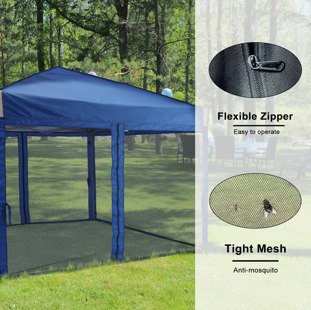 Aoodor Chapiteau Pop-Up 12'x12' avec Murs Latéraux Amovibles en Maille, Tente Abri Instantanée Portable d'Extérieur-Noir