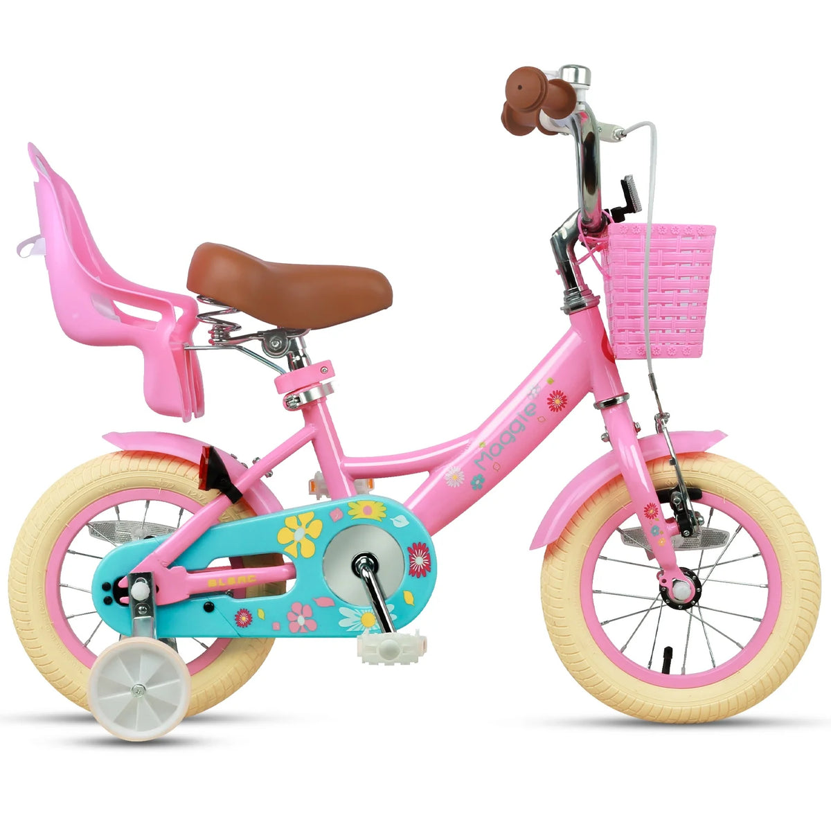 Vélo pour filles Glerc Maggie de 12 pouces pour enfants de 2 à 4 ans, Pêche