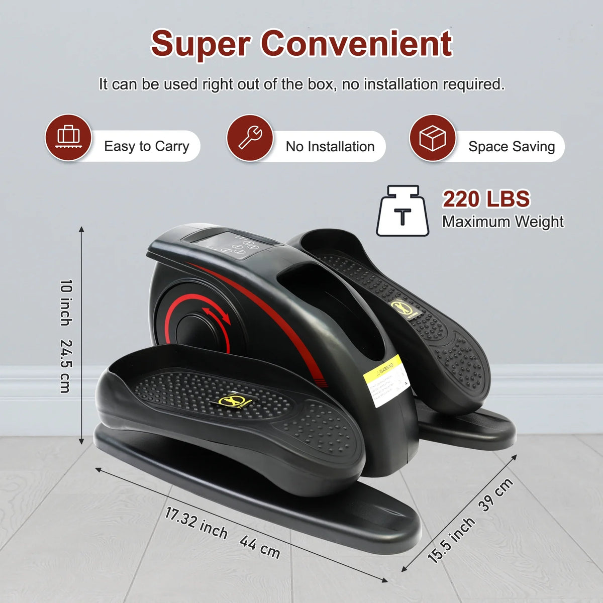 Vélo elliptique de bureau Baokaler, appareil d’exercice électrique pour les jambes assis, pour seniors, 12 vitesses réglables avec télécommande