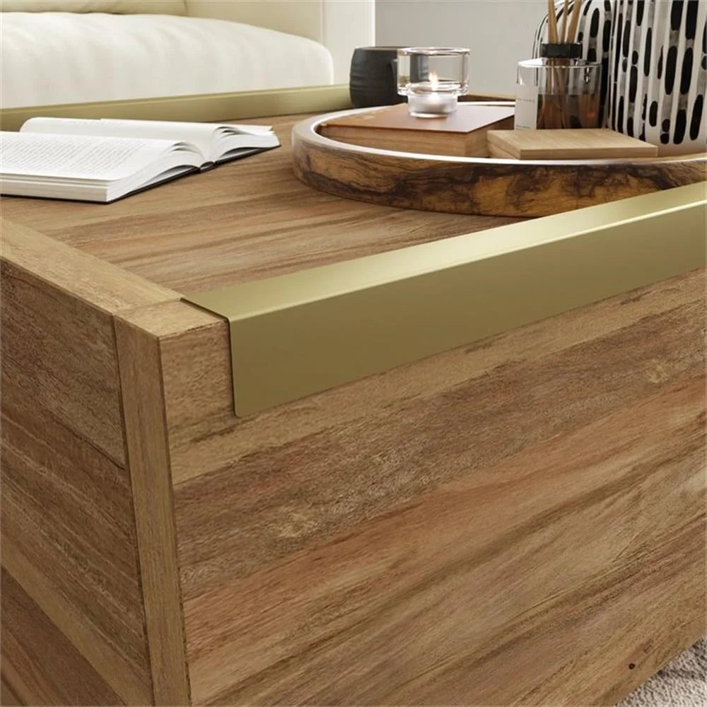 Table basse contemporaine en bois d'ingénierie Pemberly Row marron