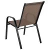 Lot de 5 chaises d’extérieur empilables BizChair noires avec matériau Flex Comfort et structure en métal