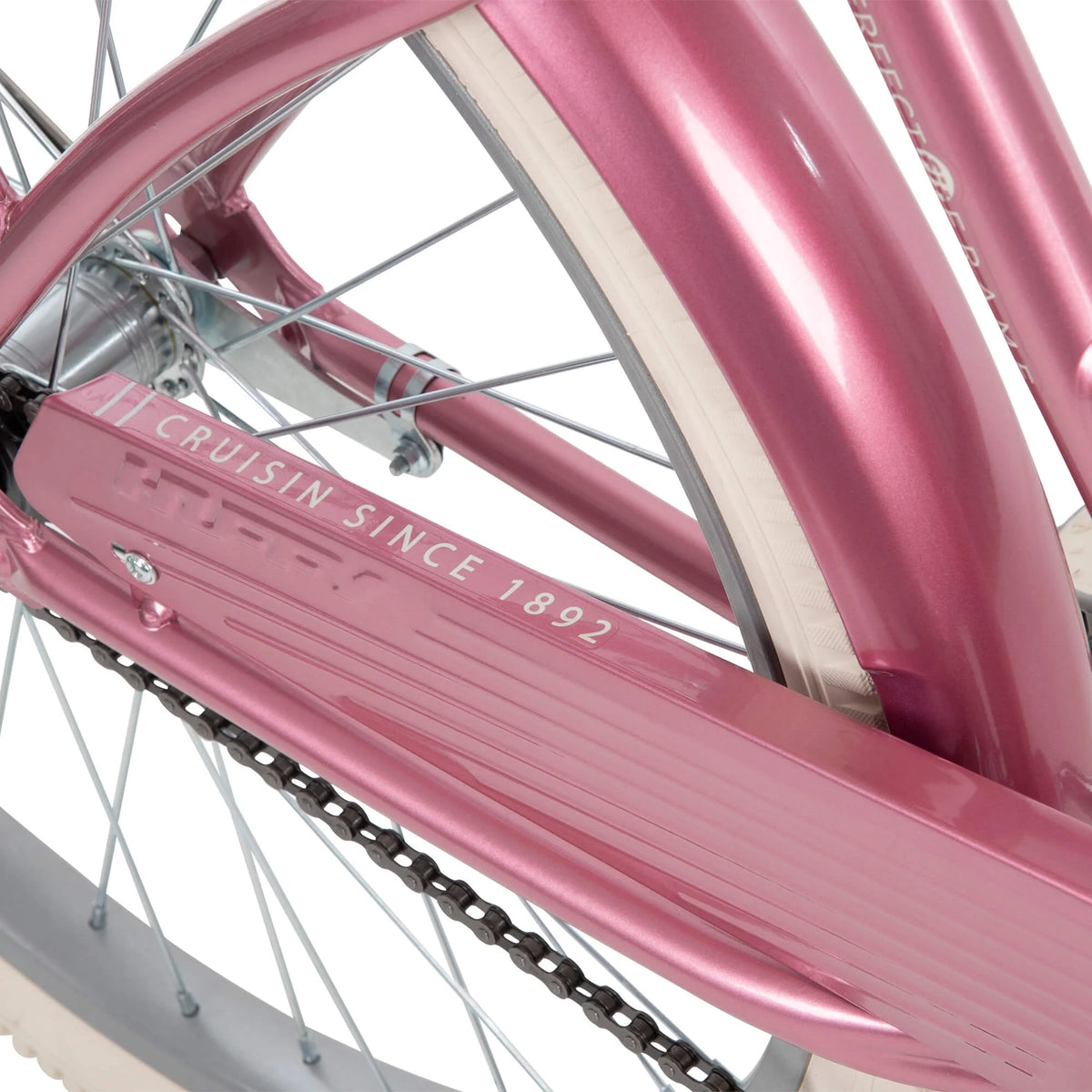 Vélo de plage cruiser Nel Lusso pour femme 26 po, taffeta rose