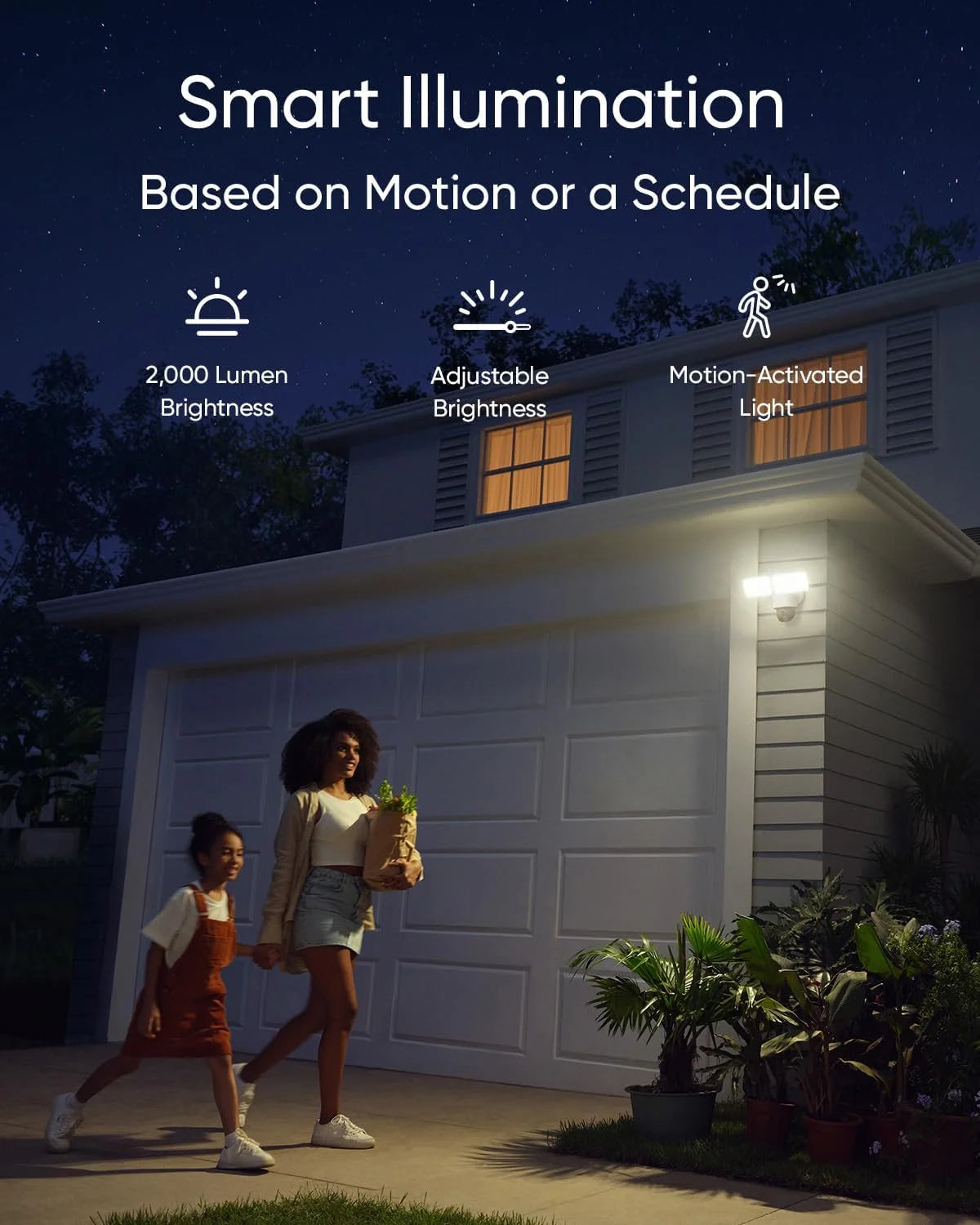 Caméra floodlight eufy Security E340, caméra filaire, double caméra 3K+2K, panoramique et inclinaison à 360°, sans abonnement mensuel