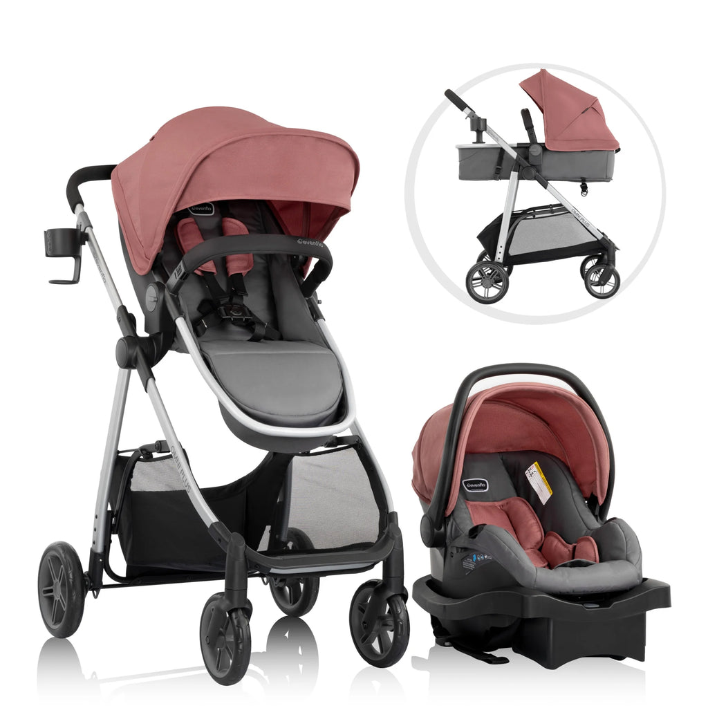Système de voyage modulaire Evenflo Omni Plus avec siège auto pour bébé LiteMax Sport, gris Mylar, unisexe