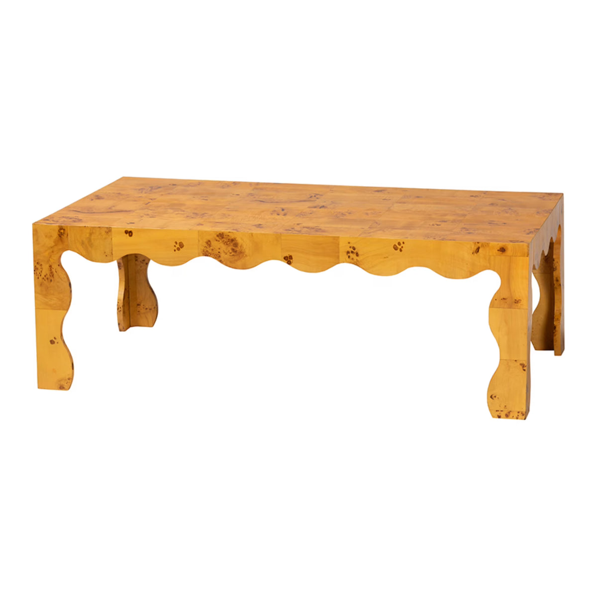 Table basse moderne et contemporaine en bois de loupe naturel véritable bali & pari Huxley